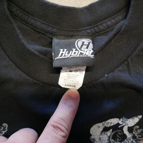 Vintage Y2K Hybrid Tees Grunge Rock n Roll Skeleton - Picture 3 of 6